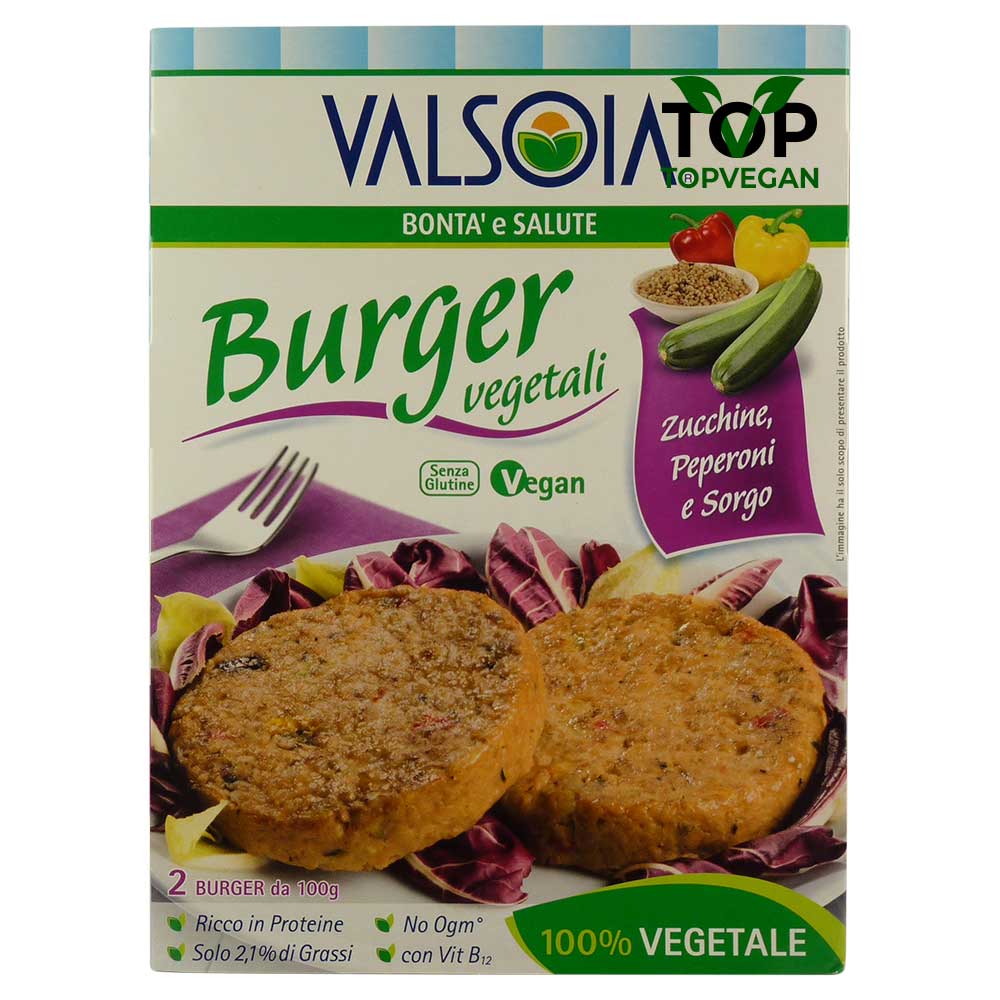 Burger vegano zucchine peperoni e sorgo di Valsoia