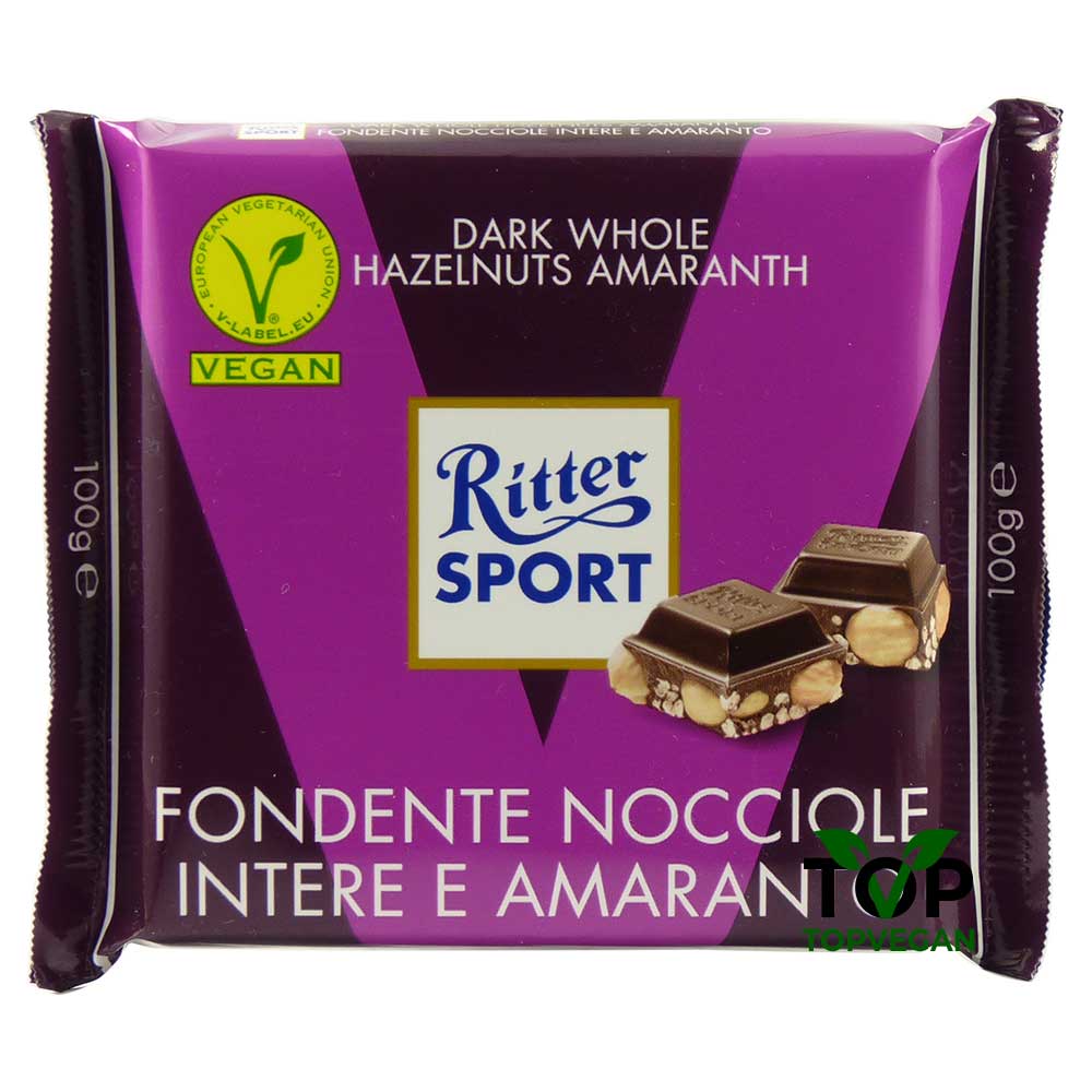 cioccolato fondente vegano ritter nocciole amaranto