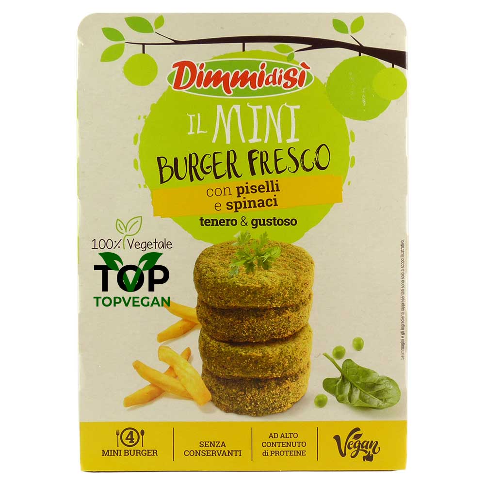 mini burger vegani piselli spinaci dimmidisi