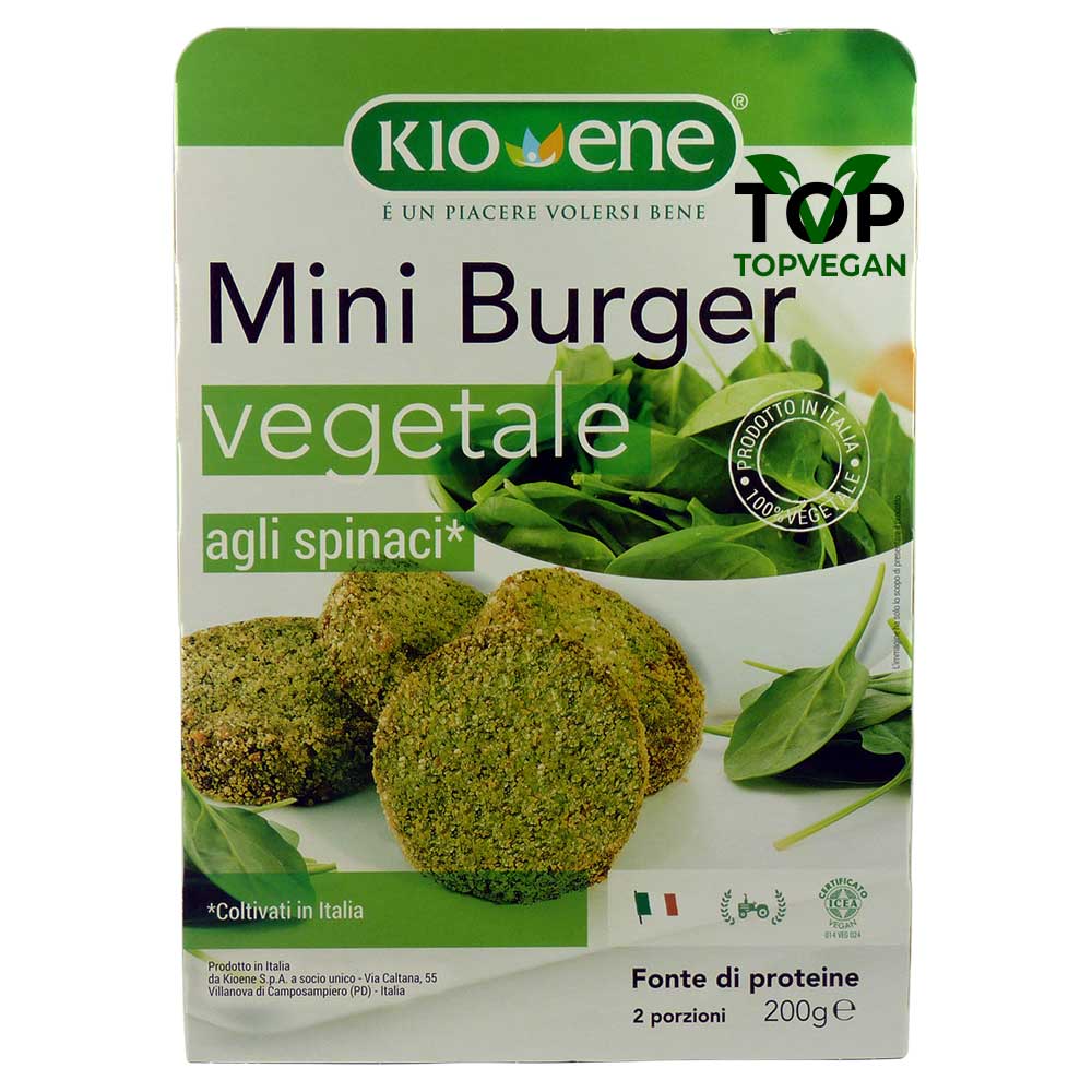 mini burger vegani agli spinaci kioene