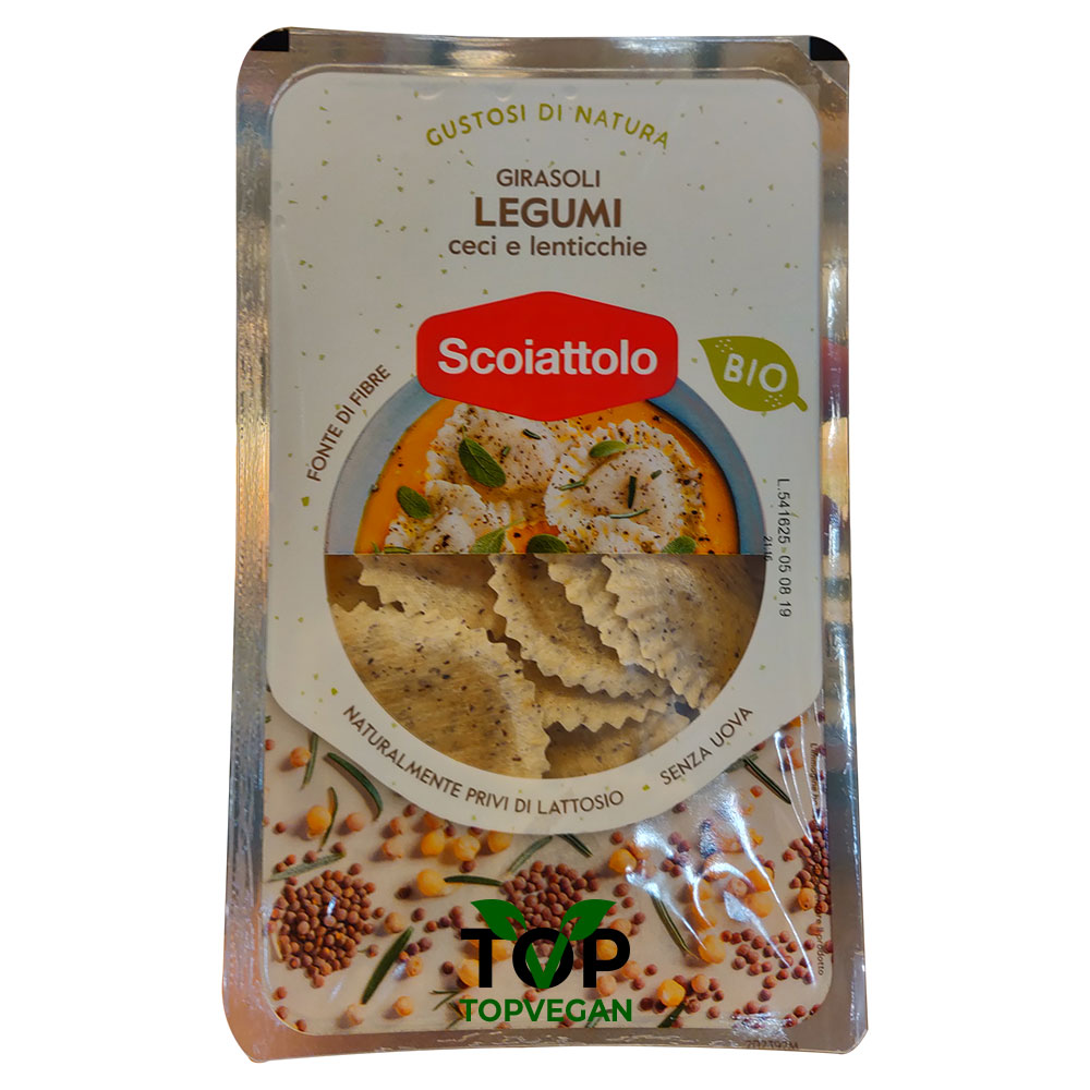 girasoli di pasta vegana ceci lenticchie di Scoiattolo