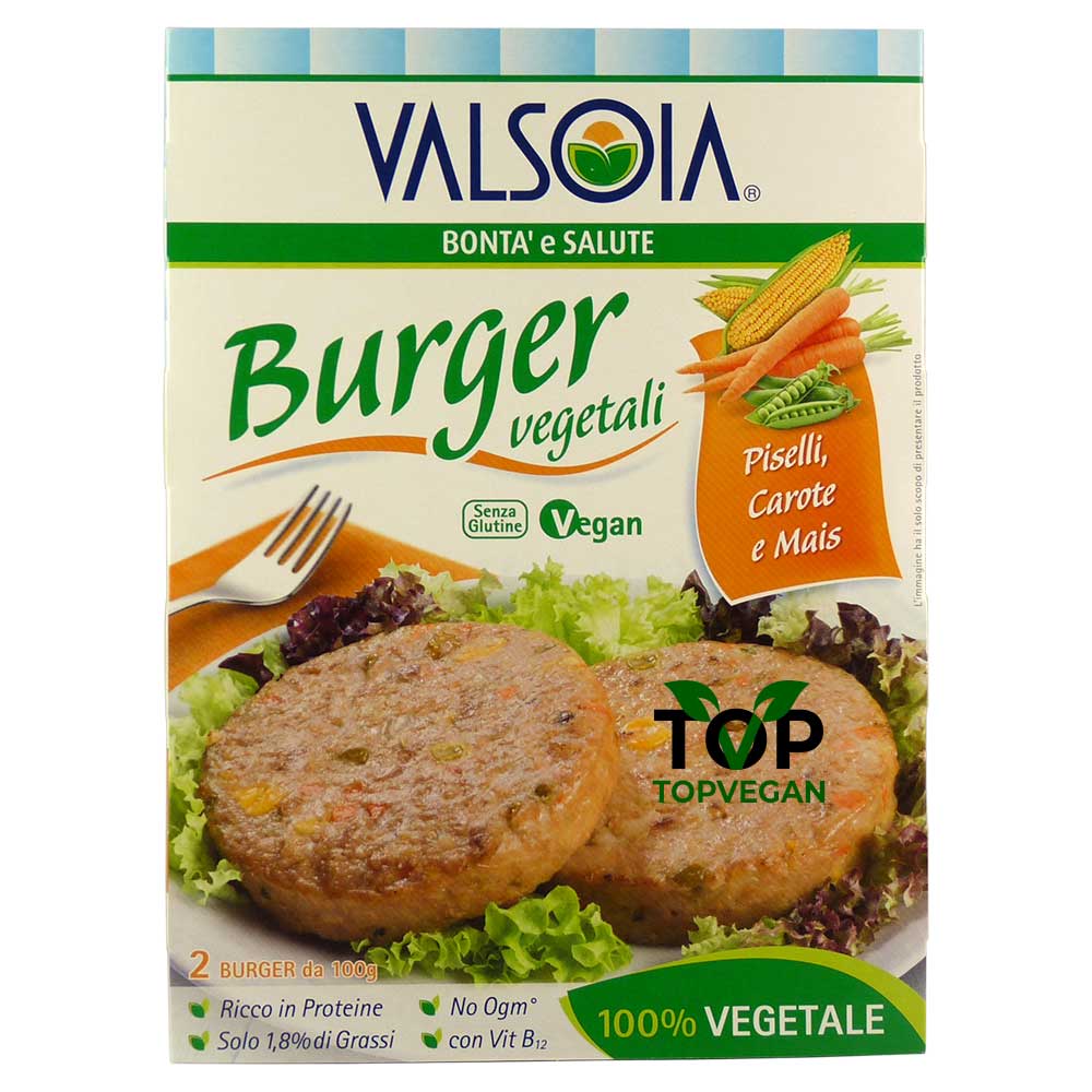 burger piselli carote mais valsoia